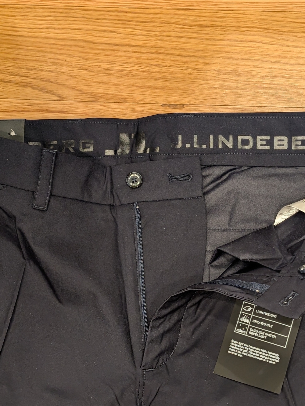 J.Lindeberg Elof Tight Fit Light Poly Pants Navy 36x30 NWT - Picture 4 of 7